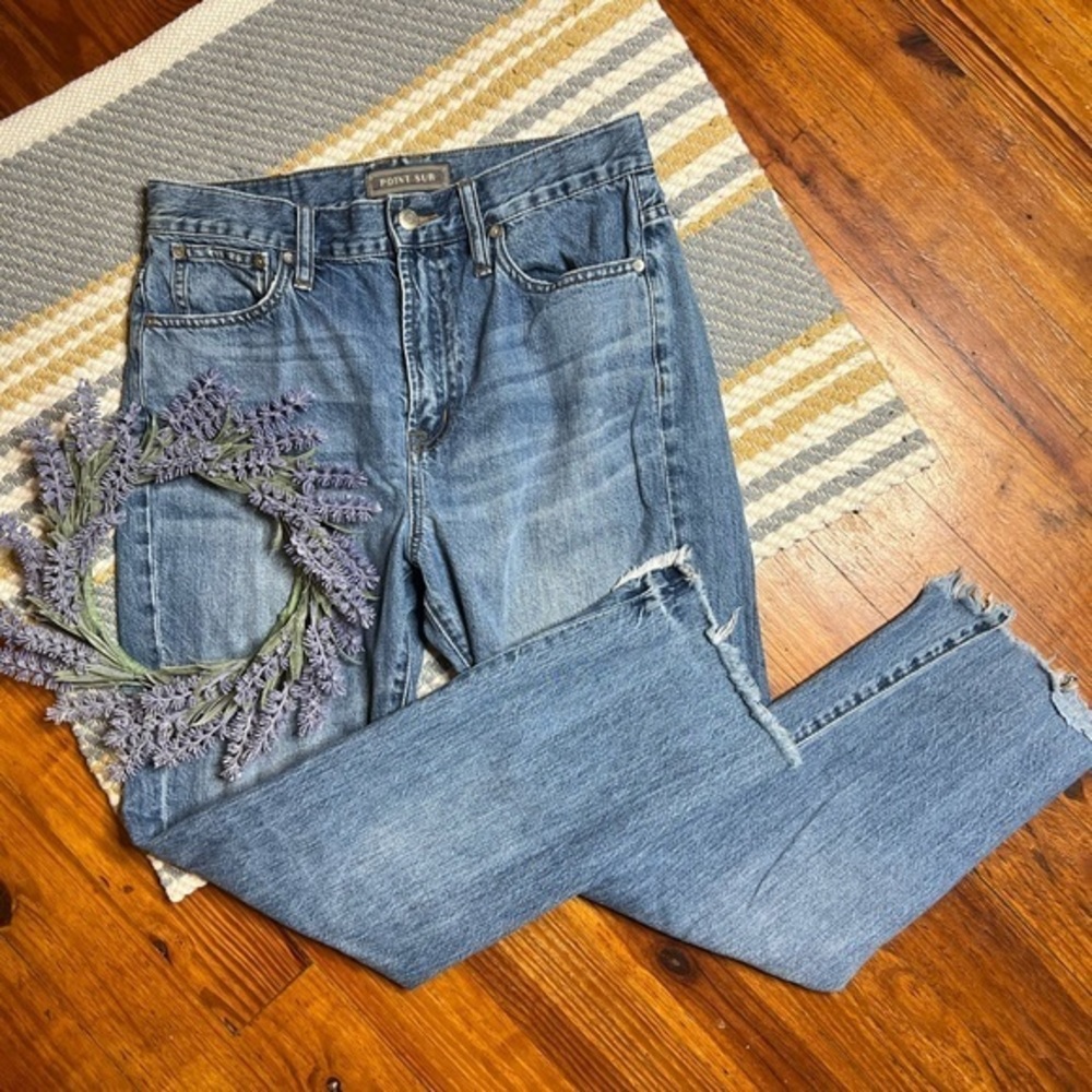 Point Sur J. Crew light medium wash raw hem denim jeans A3-13